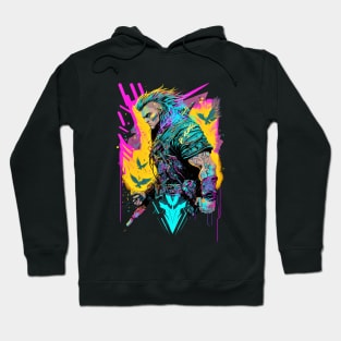 Neon Cyberpunk Viking - V1.01 Hoodie